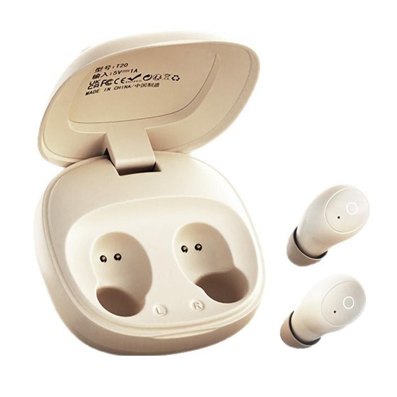 New T20 Mini Bluetooth Earphones: Ultra-small, stylish, invisible wireless in-ear design, suitable for sleep use.